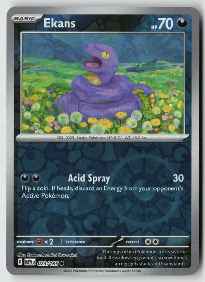 Ekans 023/165 SV: Scarlet & Violet 151 Common Reverse Holo NM