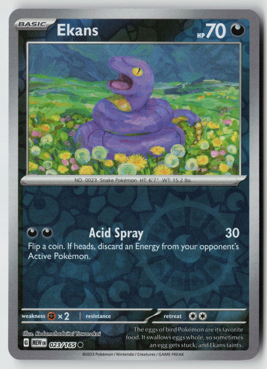 Ekans 023/165 SV: Scarlet & Violet 151 Common Reverse Holo NM