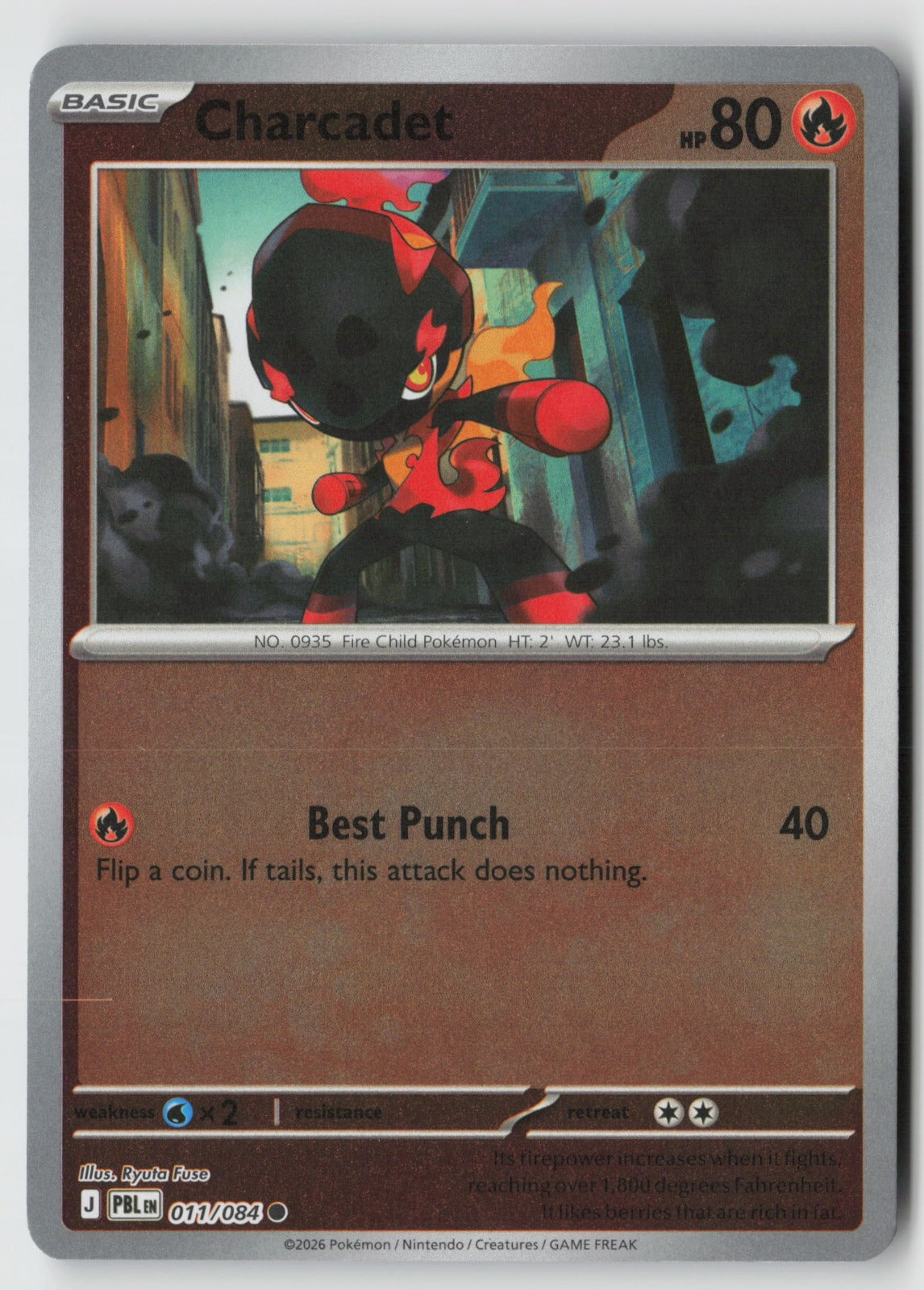 Charcadet 011/084 ME05: Pitch Black Common Reverse Holo NM Ryuta Fuse