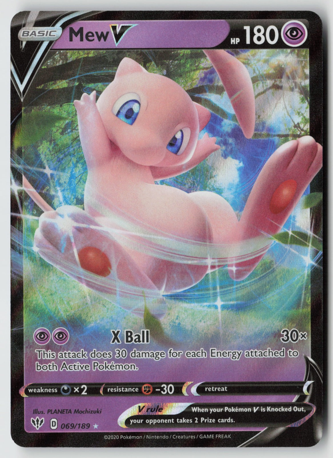 Mew V 069/189 SWSH03: Darkness Ablaze Ultra Rare Holo NM PLANETA Mochizuki