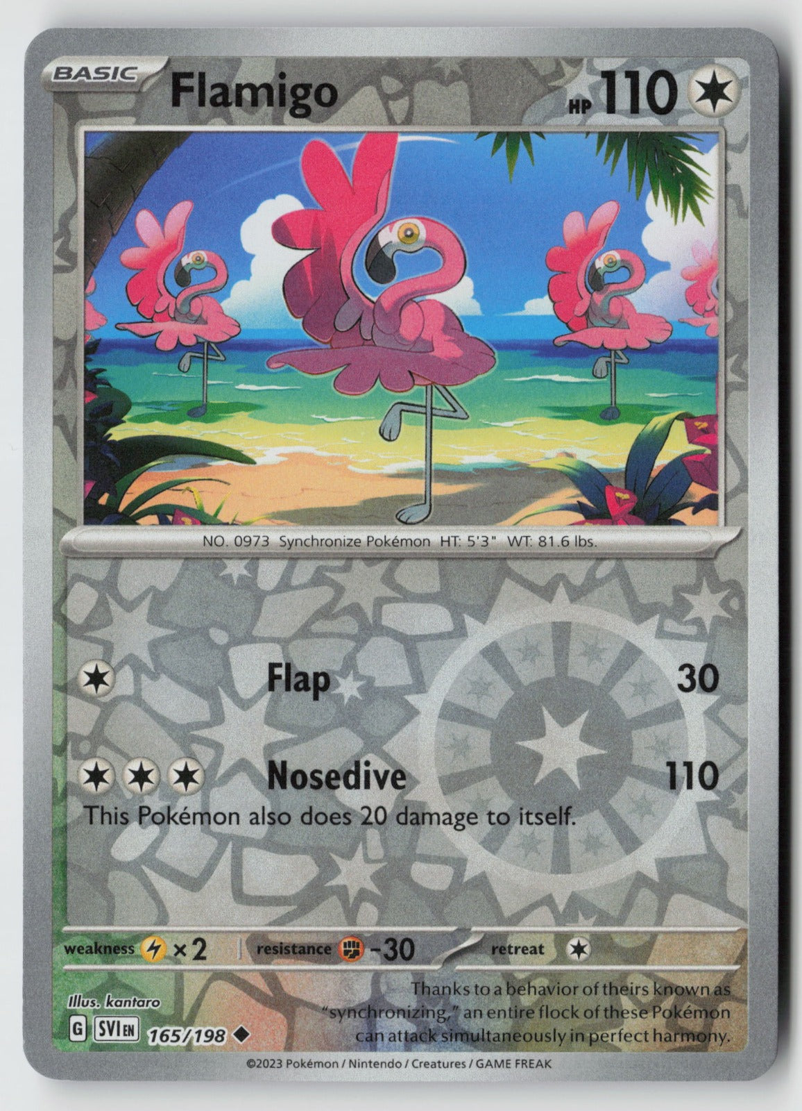 Flamigo 165/198 SV01: Scarlet & Violet Base Set Uncommon Reverse Holo NM