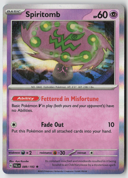 Spiritomb 089/193 SV02: Paldea Evolved Rare Holo NM Aya Kusube