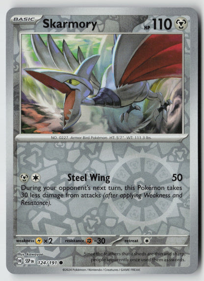 Skarmory 124/191 SV08: Surging Sparks Common Reverse Holo NM kawayoo