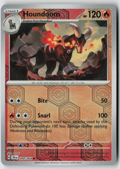 Houndoom 008/064 SV: Shrouded Fable Common Reverse Holo NM burari