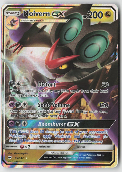 Noivern GX 99/147 SM - Burning Shadows Ultra Rare Holo NM 5ban Graphics