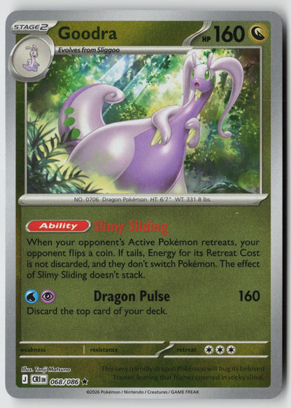 Goodra 068/086 ME04: Chaos Rising Rare Reverse Holo NM Tonji Matsuno