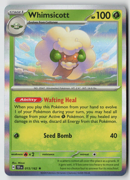 Whimsicott 015/162 SV05: Temporal Forces Rare Holo NM Mizue