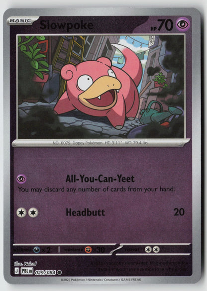 Slowpoke 029/084 ME05: Pitch Black Common Reverse Holo NM Nelnal