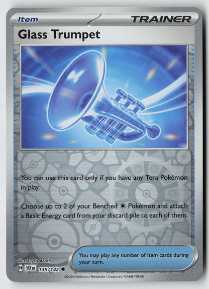 Glass Trumpet 135/142 SV07: Stellar Crown Uncommon Reverse Holo NM Toyste Beach