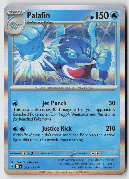 Palafin 062/197 SV03: Obsidian Flames Rare Holo NM Souichirou Gunjima