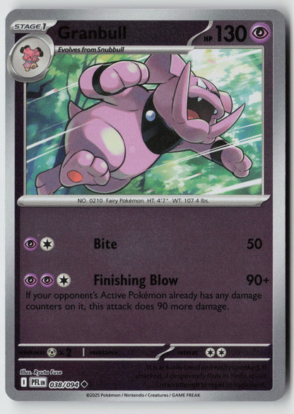 Granbull 038/094 ME02: Phantasmal Flames Uncommon Reverse Holo NM Ryuta Fuse