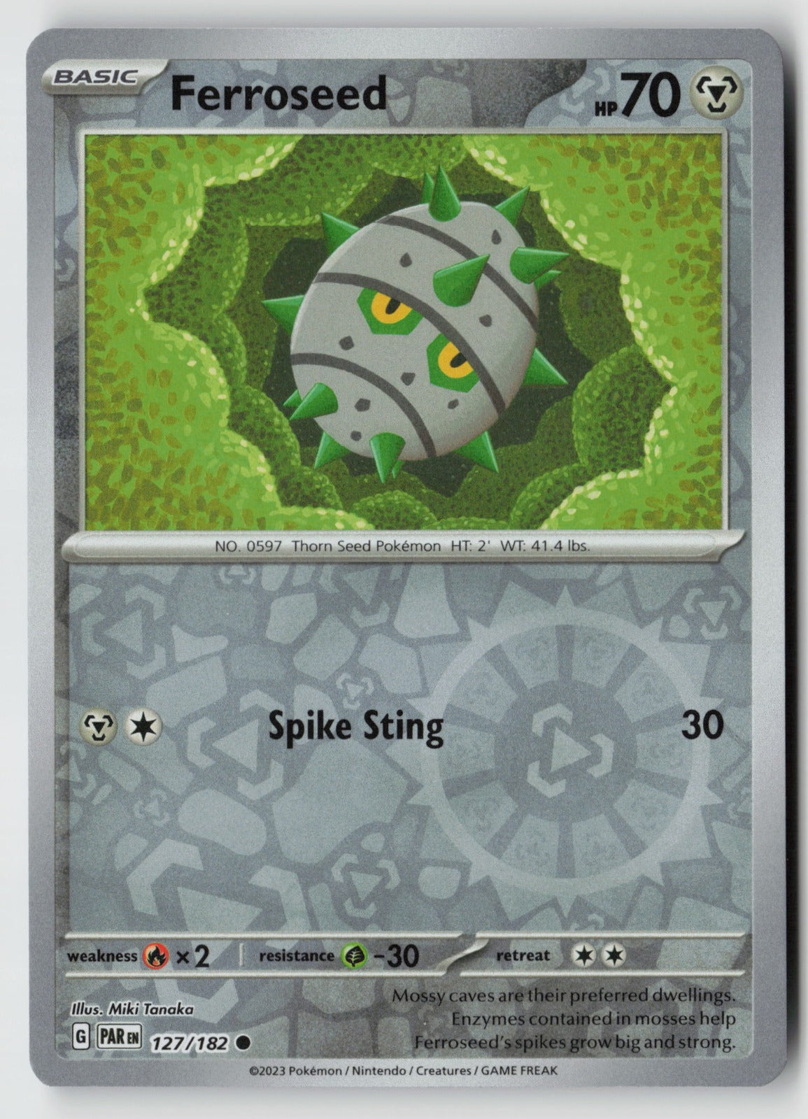 Ferroseed 127/182 SV04: Paradox Rift Common Reverse Holo NM Miki Tanaka