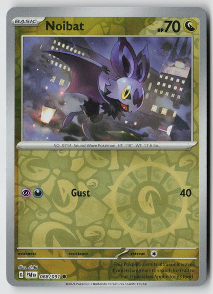Noibat 068/091 SV: Paldean Fates Common Reverse Holo NM chibi