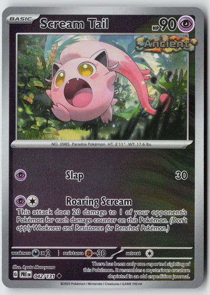 Scream Tail 042/131 SV: Prismatic Evolutions Uncommon Reverse Holo NM
