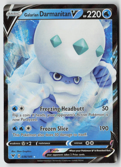 Galarian Darmanitan V 036/185 SWSH04: Vivid Voltage Ultra Rare Holo NM