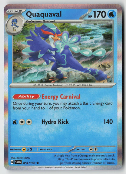 Quaquaval 054/198 SV01: Scarlet & Violet Base Set Rare Holo NM nagimiso