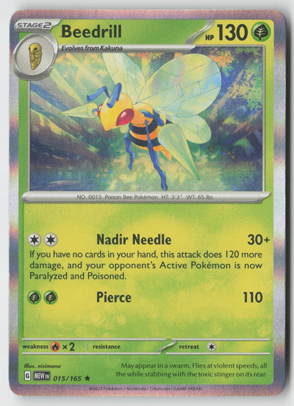 Beedrill 015/165 SV: Scarlet & Violet 151 Rare Holo NM nisimono