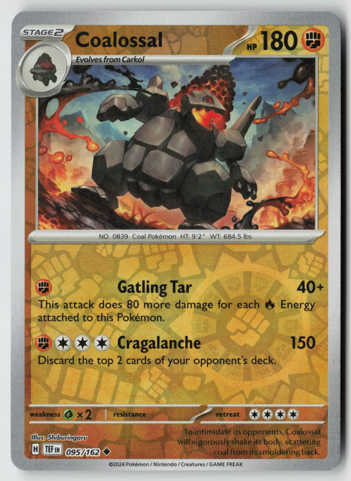Coalossal 095/162 SV05: Temporal Forces Uncommon Reverse Holo NM Shiburingaru