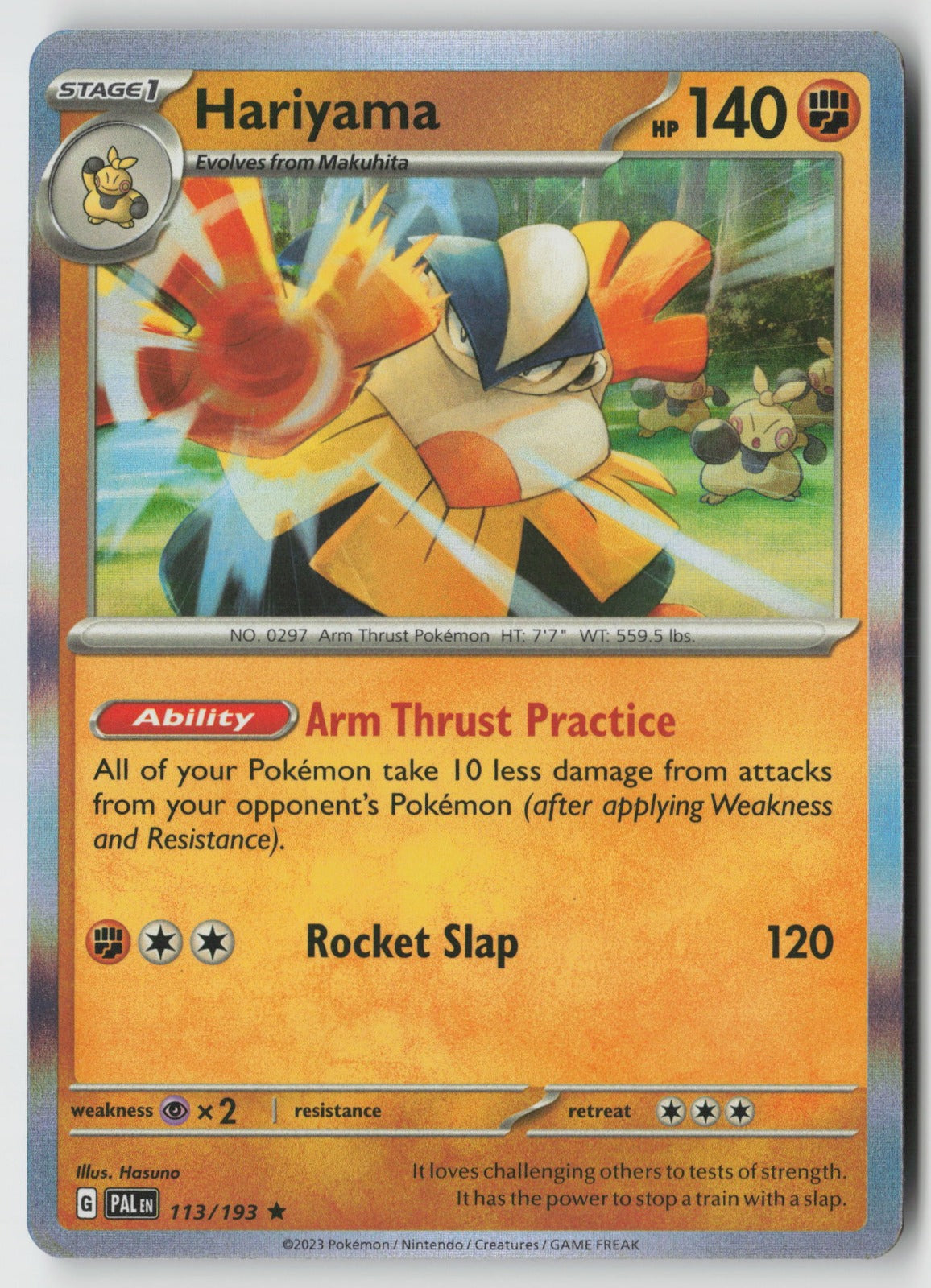 Hariyama 113/193 SV02: Paldea Evolved Rare Holo NM Hasuno