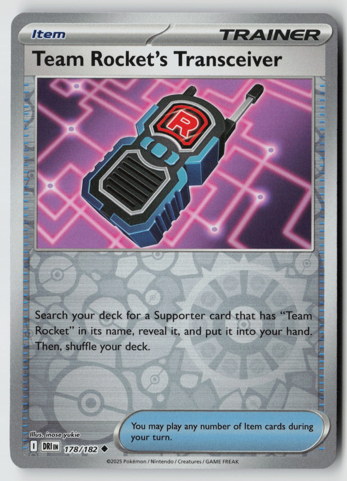 Team Rocket's Transceiver 178/182 SV10: Destined Rivals Uncommon NM inose yukie