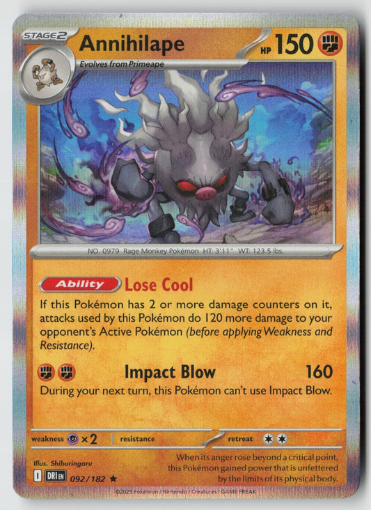 Annihilape 092/182 SV10: Destined Rivals Rare Holo NM Izucch