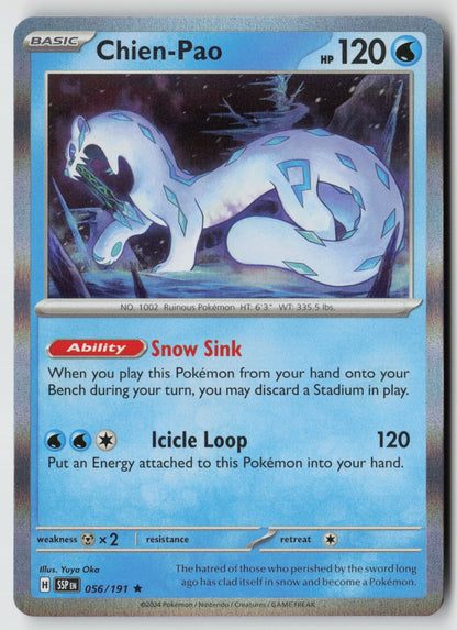 Chien-Pao 056/191 SV08: Surging Sparks Rare Holo NM Yuya Oka