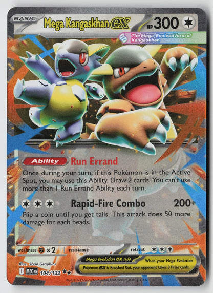 Mega Kangaskhan ex 104/132 ME01: Mega Evolution Double Rare Holo NM