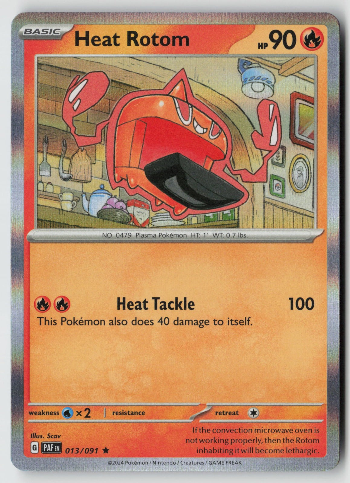 Heat Rotom 013/091 SV: Paldean Fates Rare Holo NM Scav