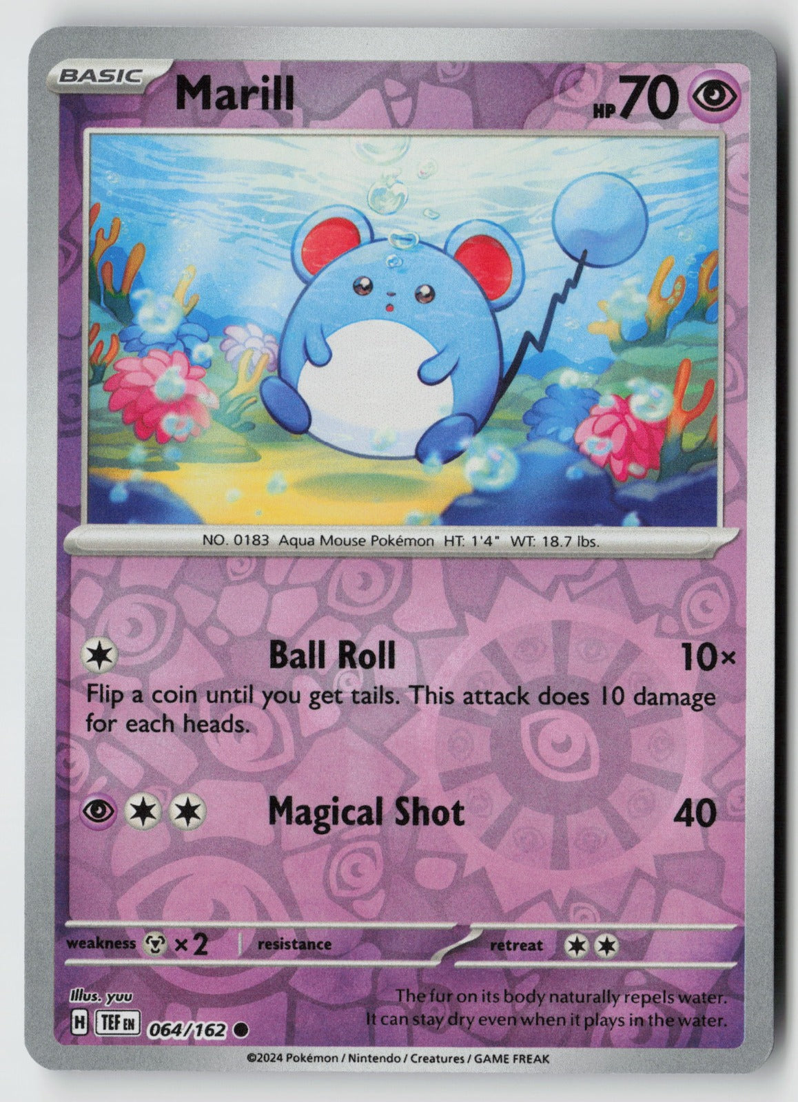Marill 064/162 SV05: Temporal Forces Common Reverse Holo NM yuu