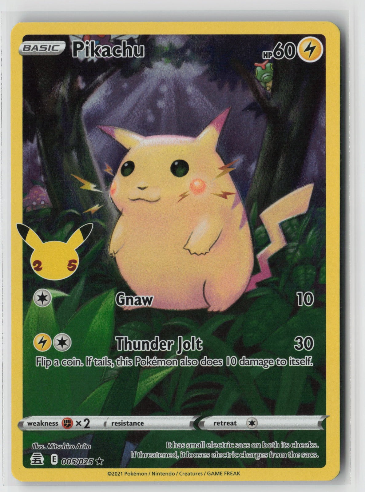 Pikachu 005/025 Celebrations Holo Rare NM Mitsuhiro Arita