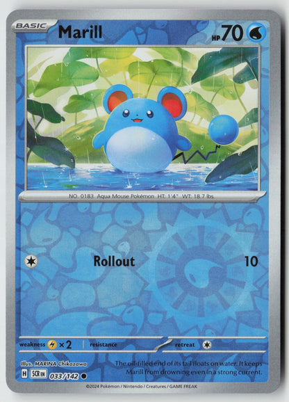 Marill 033/142 SV07: Stellar Crown Common Reverse Holo NM MARINA Chikazawa