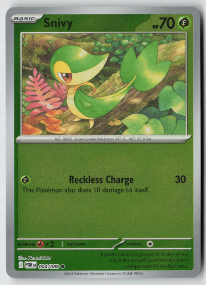 Snivy 004/088 ME03: Perfect Order Common Reverse Holo NM Narumi Sato