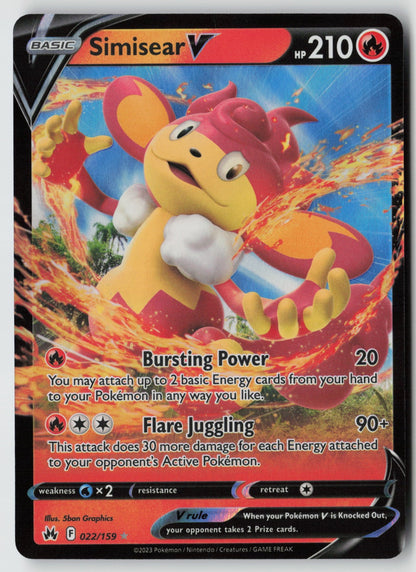 Simisear V 022/159 SWSH: Crown Zenith Ultra Rare Holo NM 5ban Graphics