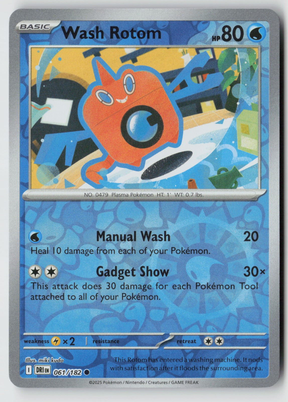 Wash Rotom 061/182 SV10: Destined Rivals Common Reverse Holo NM Kyoko Umemoto
