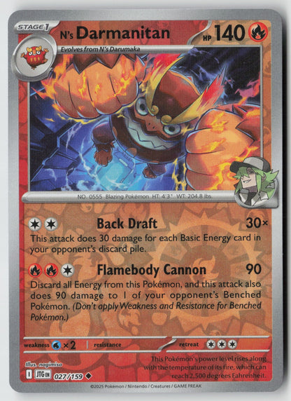 N's Darmanitan 027/159 SV09: Journey Together Uncommon Reverse Holo NM nagimiso