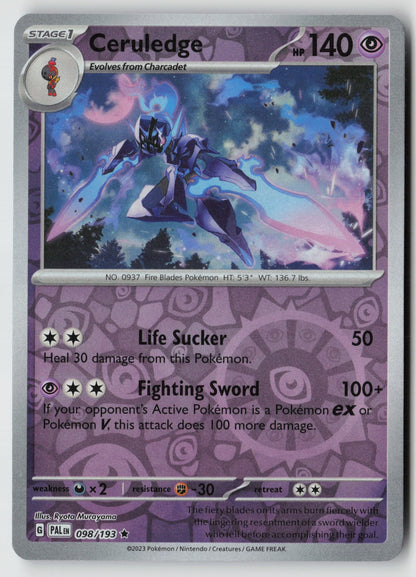 Ceruledge 098/193 SV02: Paldea Evolved Rare Reverse Holo NM Ryota Murayama