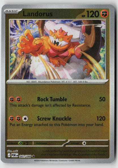 Landorus 041/088 ME03: Perfect Order Rare Reverse Holo NM aoki