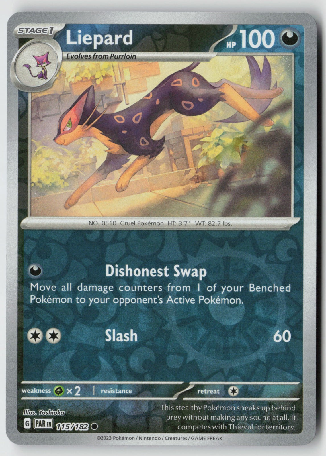 Liepard 115/182 SV04: Paradox Rift Common Reverse Holo NM Yoshioka