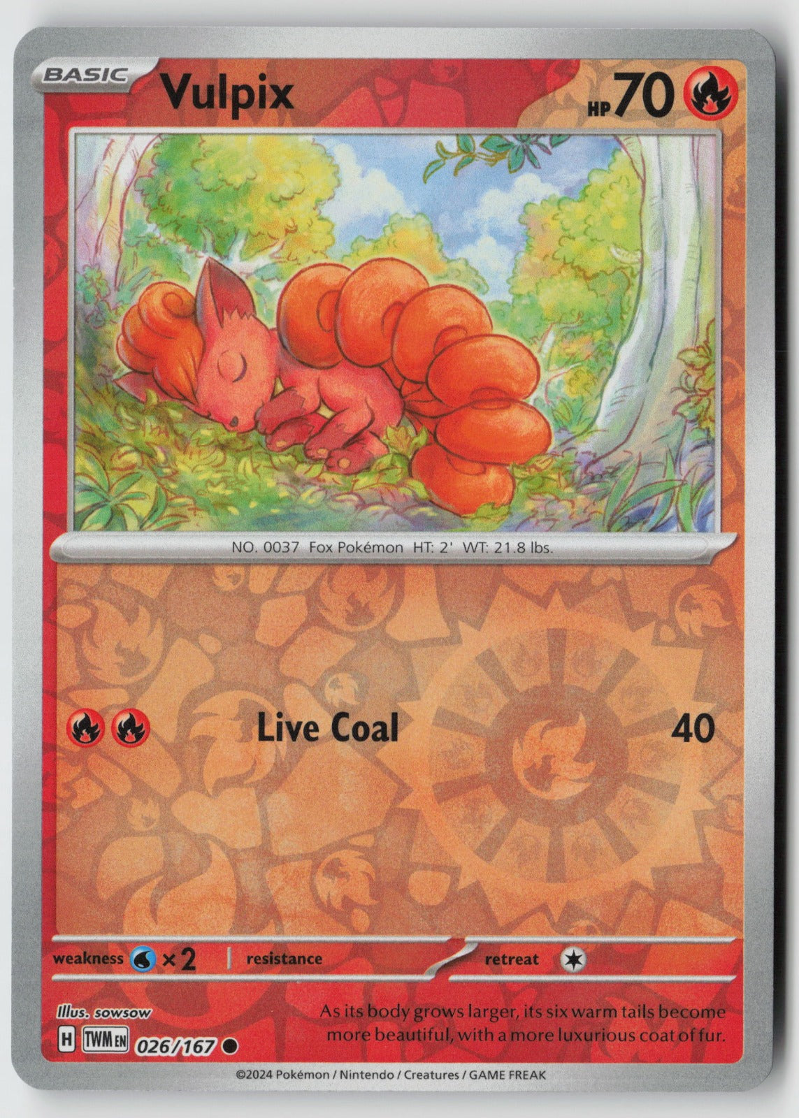 Vulpix 026/167 SV06: Twilight Masquerade Common NM sowsow