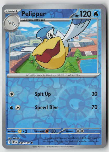 Pelipper 039/159 SV09: Journey Together Uncommon Reverse Holo NM Nelnal