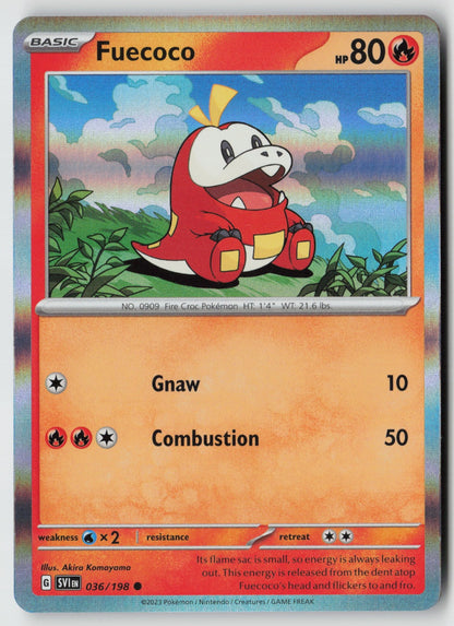 Fuecoco 036/198 SV01: Scarlet & Violet Base Set Common NM Akira Komayama
