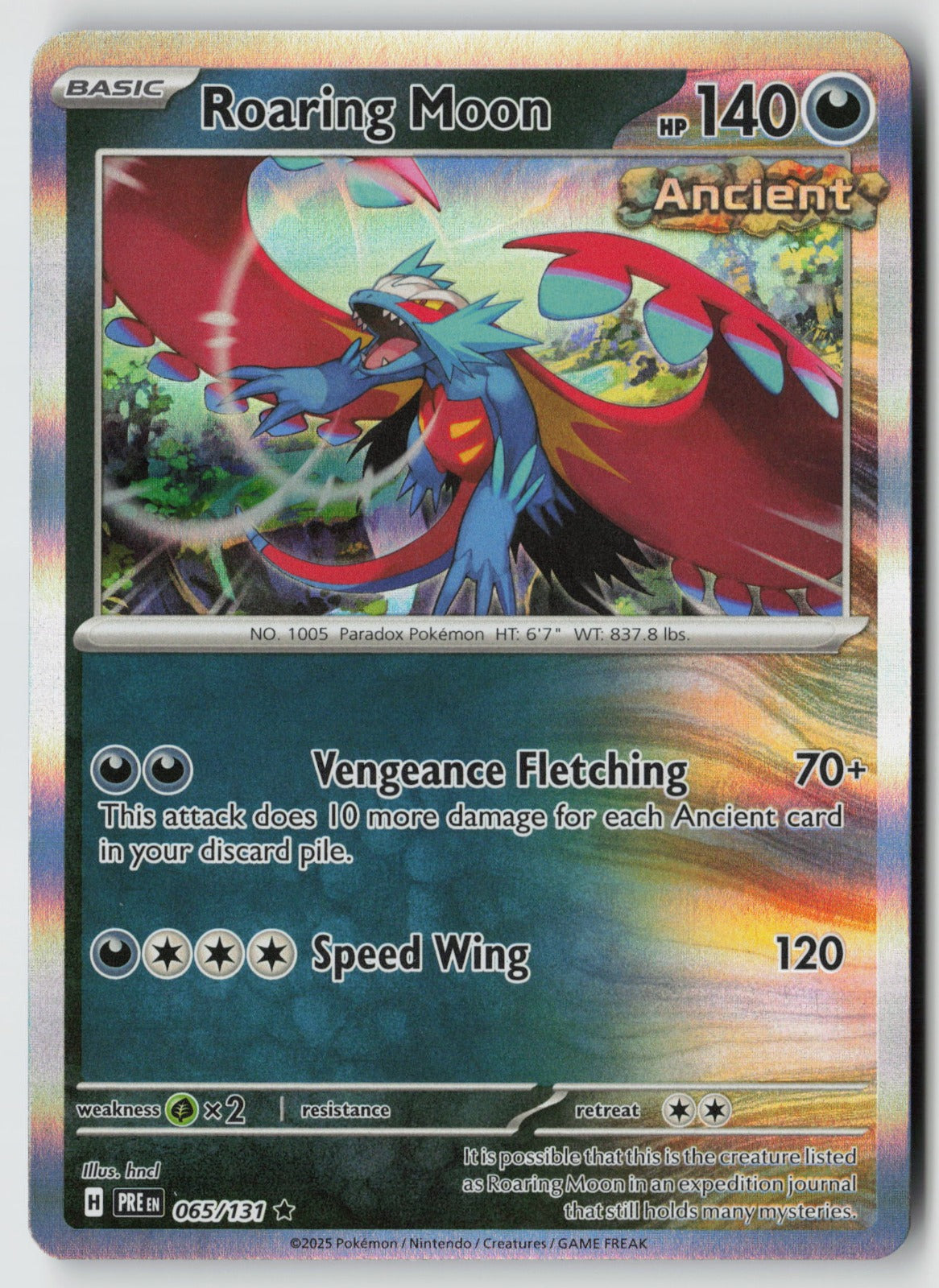 Roaring Moon 065/131 SV: Prismatic Evolutions Rare Holo NM hncl