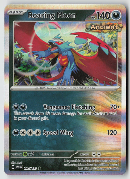 Roaring Moon 065/131 SV: Prismatic Evolutions Rare Holo NM hncl