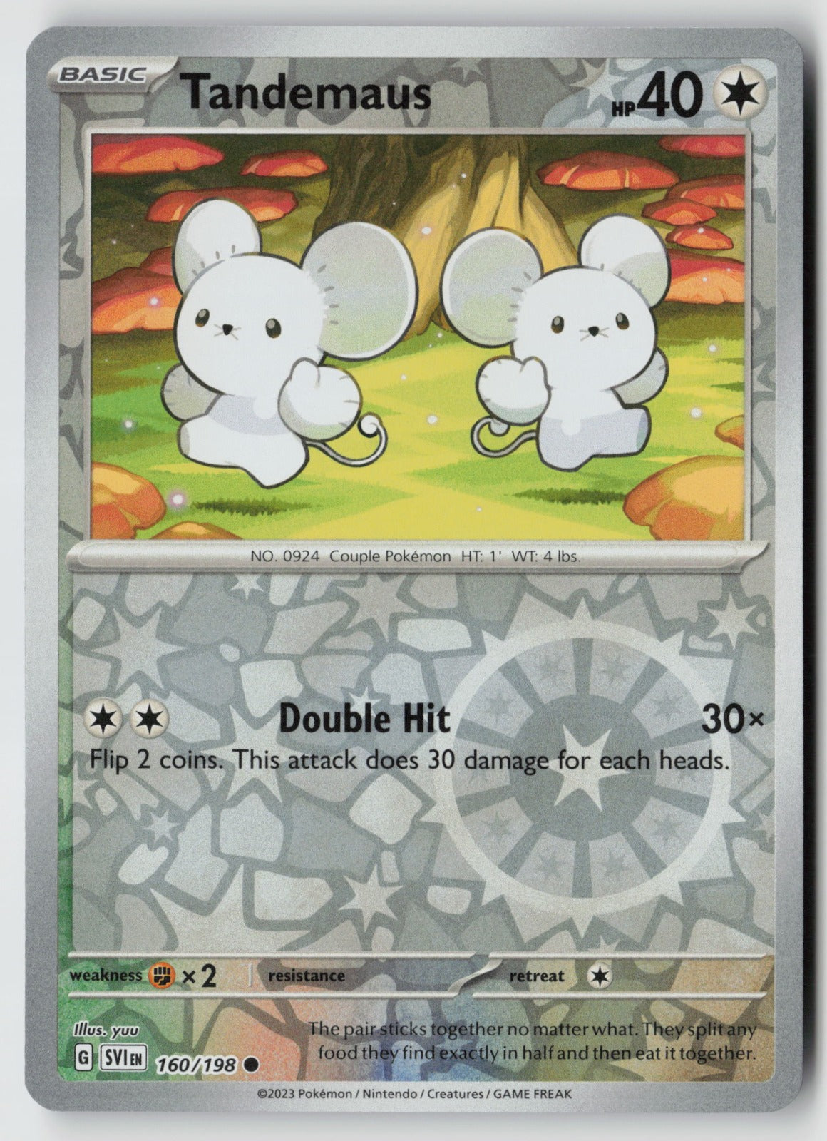 Tandemaus 160/198 SV01: Scarlet & Violet Base Set Common Reverse Holo NM yuu