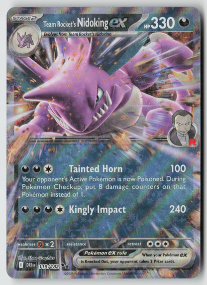 Team Rocket's Nidoking ex 119/182 SV10: Destined Rivals Double Rare Holo NM
