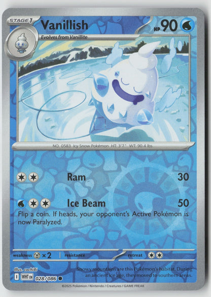Vanillish 028/086 SV: White Flare Common Reverse Holo NM cochi8i