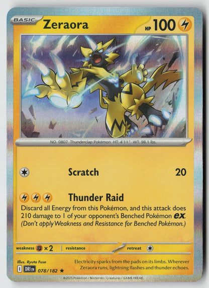 Zeraora 078/182 SV10: Destined Rivals Rare Holo NM Yuya Oka