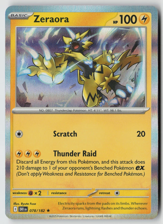 Zeraora 078/182 SV10: Destined Rivals Rare Holo NM Yuya Oka