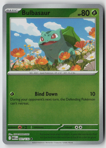 Bulbasaur 001/132 ME01: Mega Evolution Common Reverse Holo NM HYOGONOSUKE