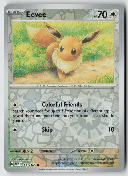 Eevee 133/165 SV: Scarlet & Violet 151 Common Reverse Holo NM Narumi Sato